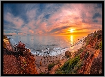 Stany Zjednoczone, Malibu, Plaża, El Matador Beach, Morze, Wybrzeże, Wschód słońca