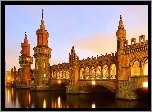 Niemcy, Berlin, Most, Oberbaumbrücke, Rzeka, Szprewa