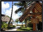 Bora Bora, Morze, Wybrzeże, Obłoki, Palmy, Kompleks, Hotelowy