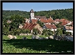 Borey, Village, Domy, Kościół, Pastwisko, Krowy