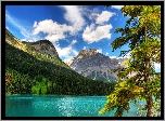 Kanada, Kolumbia Brytyjska, Park Narodowy Yoho, Jezioro Emerald Lake, Góry, Lasy