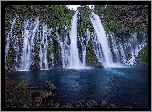 Wodospad, Burney Falls, Skały, Kalifornia, Stany Zjednoczone