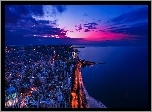 Chicago nocą, Z lotu ptaka