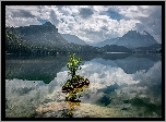 Austria, Styria, Altaussee, Góry, Las, Drzewa, Jezioro Altausseer, Chmury