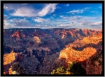 Stany Zjednoczone, Arizona, Park Narodowy Wielkiego Kanionu, Kanion, Niebo, Chmury