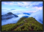 Tajwan, Park Narodowy Taroko National Park, G�ra Hehuanshan, Chmury