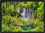 Chorwacja, Plitvice, Wodospad, Jezioro, Przyroda