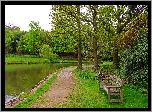 Park, Ścieżka, Ławka