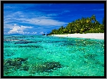Wyspy Cooka, Atol Aitutaki, Ocean, Morze, Plaża, Palmy