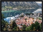 Czarnogóra, Kotor, Góry, Miasto, Statki
