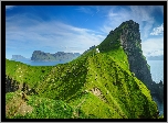 Dania, Wyspy Owcze, Wyspa, Kalsoy, Góry, Latarnia morska, Kallur Lighthouse