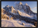 Włochy, Góry Dolomity, Szczyt Monte Pelmo, Zima, Las, Dom