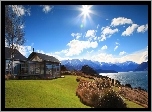 Dom, Jezioro, Góry, Wanaka, Nowa Zelandia