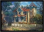 Dom, Willa, Płot, Droga
