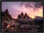 Góry, Tre Cime di Lavaredo, Dolomity, Dom, Schronisko, Auronzo, Kaplica, Włochy