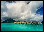 Polinezja Francuska, Bora-Bora, Morze, Domki