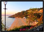 Domy, Las, Plaża, Morze, Latarnia
