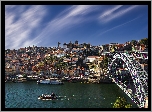 Portugalia, Miasto, Porto, Rzeka Duero, Most, Statki, Domy
