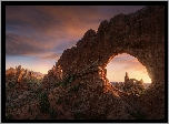 Park Narodowy Arches, Łuk skalny, Double Arch, Skały, Stan Utah, Stany Zjednoczone