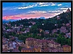Domy, Drzewa, Góry, Chmury, Verona, Panorama, Miasta