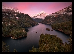 Góry, Jezioro, Diablo Lake, Drzewa, Park Narodowy Północnych Gór Kaskadowych, Stan Waszyngton, Stany Zjednoczone