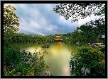 Jezioro, Drzewa, Domek