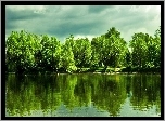 Jezioro, Drzewa, Odbicie
