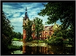 Niemcy, Saksonia, Zamek Schloss Muskau, Mużaków, Rzeka Nysa Łużycka, Drzewa