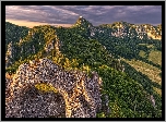 Góry, Skały, Drzewa, Lasy, Ruiny, Zamek, Castle Sulov, Powiat Bytca, Słowacja