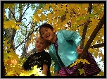 Dzieci, Drzewo, Jesień