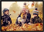 Dzieci, Park, Jesienne, Zabawy