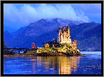 Zamek, Eilean Donan, Most, Góry, Woda, Szkocja