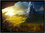 Fantasy, Góry, Wschód, Słońca