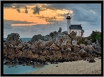 Skały, Latarnia morska, Phare de Pontusval, Brignogan-Plage, Francja