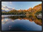 Góry Skaliste, Jezioro, Bear Lake, Park Narodowy Gór Skalistych, Kamienie, Drzewa, Chmury, Kolorado, Stany Zjednoczone