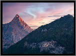 Góry, Three Sisters Mountain, Rozświetlony, Szczyt, Big Sister, Alberta, Kanada