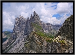 Góry, Góra Seceda, Alpy, Włochy