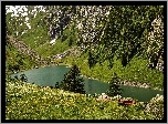 Góry, Jezioro, Ławka, Szwajcaria