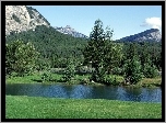 Góry, Las, Łąka, Woda, Banff, Kanada