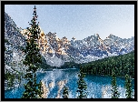 Góry, Las, Jezioro, Banff, Kanada
