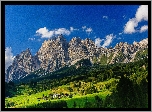 Góry, Lasy, Domy, Bawaria, Niemcy