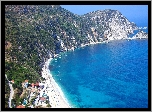 Góry, Morze, Plaża, Domy, Kefalonia