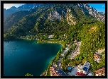 Droga, Góry, Drzewa, Domy, Jezioro Garda, Włochy