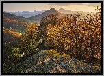 Góry, Wzgórza, Drzewa, Jesień