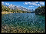 Jezioro, Johnson Lake, Kamienie, Drzewa, Las, Góry, Fairholme Range, Alberta, Kanada