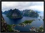Norwegia, Lofoty, Morze, Góry