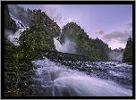 Wodospad Latefossen, Gmina Odda, Okręg Hordaland, Norwegia, Most, Góry