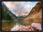 Góry, Jezioro, Drzewa, Iglaki, Colorado