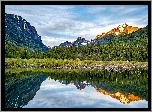 Góry, Las, Jezioro, Odbicie