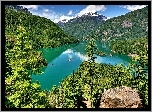 Góry, Lasy, Jezioro, Krajobraz